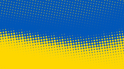 Leinwandbilder - Blue and yellow background with halftone effect. Vector pattern