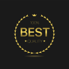 Wall Mural - best quality golden laurel wreath label