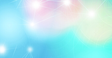 Wall Mural - panoramic abstract pastel light connection background., digital futuristic minimalism background