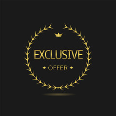 Wall Mural - exclusive offer golden laurel wreath label