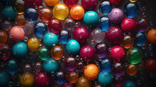 Background Of Multicolored Water Beads Created With Generative AI Technology