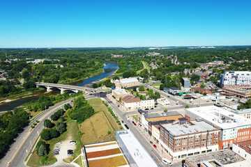 Poster - Aerial view of Brantford, Ontario, Canada in summer