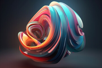 Abstract colorful circular shape. Digitally generated AI image