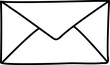 © Nonna - Letter Envelope Doodle style  Black outline design element Line hand drawn illustration