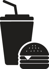 Canvas Print - drink and hamburger, Fast food icon