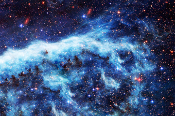 Wall Mural - a beautiful blue galaxy in dark space. elements of this image furnished nasa.