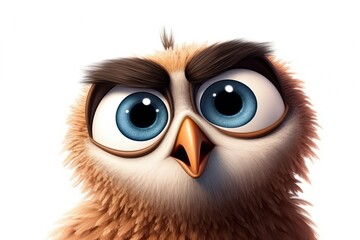 Wall Mural - close up of a bird with big blue eyes. Generative AI