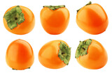 persimmon isolated on white background, full depth of field
