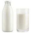 Milk in glass, isolated on white background, full depth of field