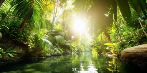 sunlight through the forest