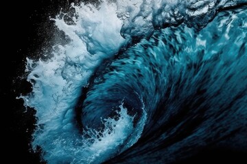 Sticker - Powerful Blue Wave in the Ocean. Generative AI