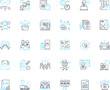 © Nina - Cost management linear icons set. Budgeting, Forecasting, Analysis, Tracking, Optimization, Reduction, Control line vector and concept signs. Planning,Efficiency,Sourcing outline Generative AI