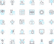 © Nina - Artificial intelligence and robotics linear icons set. Automation, Neural, Machine, Algorithm, Intelligence, Robotics, Neural nerk line vector and concept signs. Automation,Computer,Vision outline
