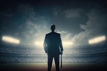 Knock It Out Of The Ballpark Park Home Run Business Man Professional Aim High Success Stretch Goals Effort Excellence Ambition Winning Successful Success Determination Excellence Achievement 
