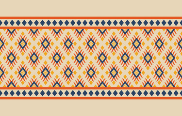 Ethnic abstract ikat art. Fabric Morocco, geometric ethnic pattern seamless  color oriental. Background, Design for fabric, curtain, carpet, wallpaper, clothing, wrapping, Batik, vector illustration