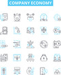 © Nina - Company economy vector line icons set. Corporation, Profit, Investment, Economic, Finance, Market, Job illustration outline concept symbols and signs