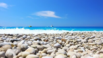 Wall Mural - pebble beach and beautiful sea, oludeniz, turkey