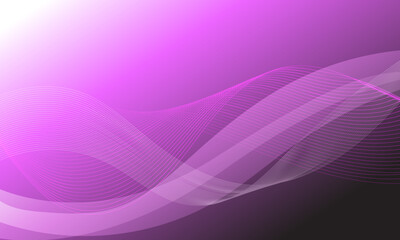 Wall Mural - violet purple color smooth lines curve wave with soft gradient abstract background