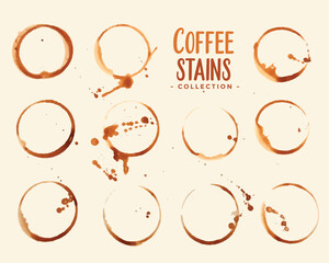Wall Mural - set of coffee glass or cup stains