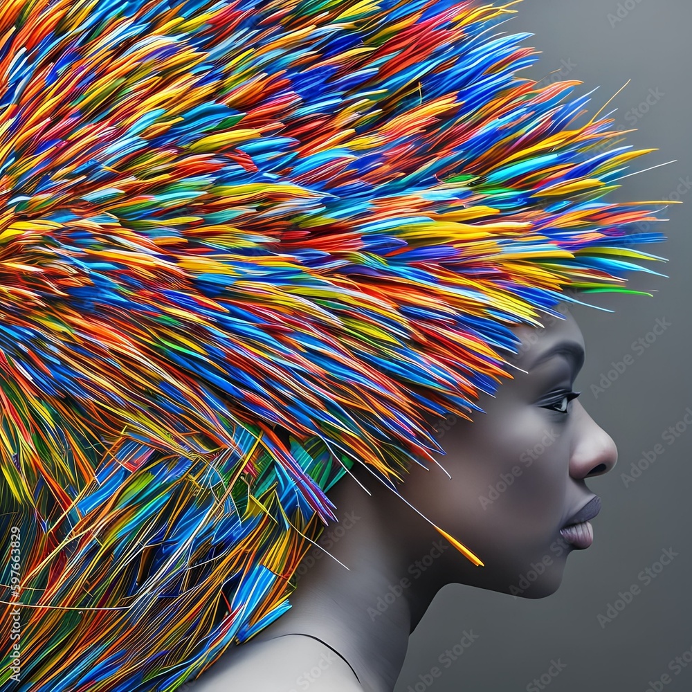 An interpretation of the human mind, with thoughts and emotions taking ...