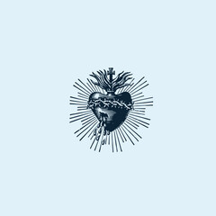 Wall Mural - THESE HIGH QUALITY SACRED HEART JESUS VECTOR FOR USING VARIOUS TYPES OF DESIGN WORKS LIKE T-SHIRT, LOGO, TATTOO AND HOME WALL DESIGN
