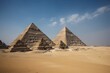 Egyptian Pyramids in Egypt, Stunning Scenic Landscape Wallpaper, Generative AI