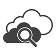 cloud with magnifying glass icon