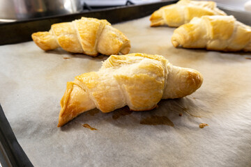 puff pastry croissant. bakery. food concept. dessert