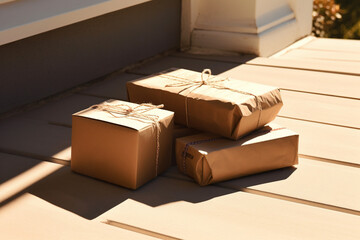 3 brown packages on the doorstep, Generative AI