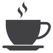coffee cup icon, solid icon on transparent background