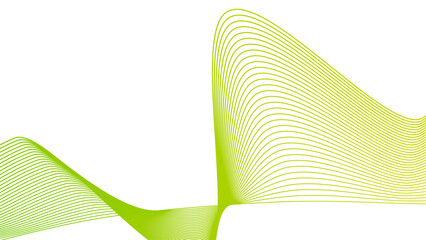 Wall Mural - yellow green wavy tech lines abstract background illustration eps	