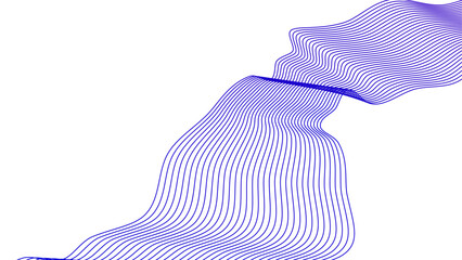 Wall Mural - blue purple wavy tech lines abstract background illustration eps	