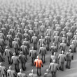 crowd of people, herd mentality concept 3D illustration