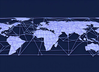 abstract technology futuristic map with planet earth background.