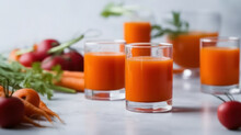 Glass Of Carrot Juice And Carrot . Generative AI