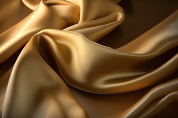 Luxurious gold silk texture background adds a touch of elegance perfect for fashion. Generative AI