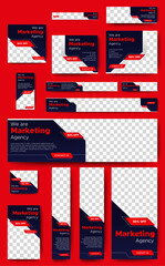 Poster - business web banner templates design. promotion banner bundle. vector