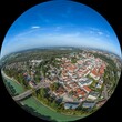 Blick auf die oberbayerische Kreisstadt Mühldorf am Inn aus der Luft