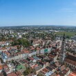 Ausblick auf die Innenstadt von Braunau am Inn im oberösterreichischen Innviertel
