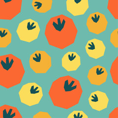 Wall Mural - Minimalist cut out collage style fruit seamless pattern