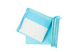 incontinence pad, disposable adult medical diaper, Dog toilet, pet absorbent diaper pad isolated,top view