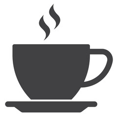 cup of coffee, Solid icon on transparent background