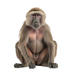 baboon animals on a transparant background, png, generative ai