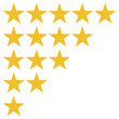 © Serkay - Visual representation of golden or yellow star rating system, using filled stars for customer reviews, surveys, feedback, success evaluation.