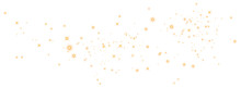 Golden Glitter Wave Abstract Illustration. Gold Star Dust Trail Sparkling Particles Isolated On Transparent Background. Magic Concept. PNG.