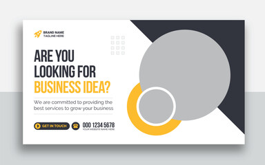 Wall Mural - Business youtube thumbnail and web banner design template