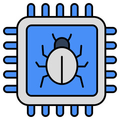 Sticker - Perfect design icon of infected processor