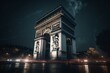 Iconic Paris landmark, Arc de Triomphe. Generative AI