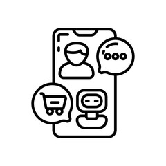 Wall Mural - Virtual Personal Shopping Assistants icon in vector. Illustration
