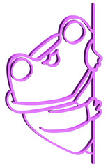 Sticker - 3D doodle funny frog